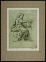 Seated female figure with a small dragon