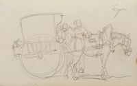 Horse and Fiacre from Dijon (verso)