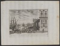 Ships in a harbour, with palazzo (?)