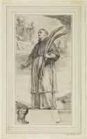 Saint Theotonius with Saint Peter and cherubin