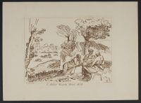 Three figures in a landscape after Carracci