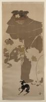 Lower part of third panel from left - woman with children and dog (fragment of a panel from the screen The Nannies' Promenade)