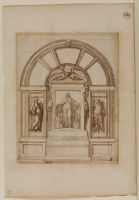 Design for an altarpiece - Virgin of the Misericordia protecting bishops and penitents with Saints Peter and Paul