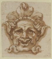 Ornamental mask - head of a satyr (recto)