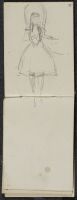 Pages of a sketchbook - dancer across two pages