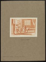 Two fauns jeering at a cherub with a musical instrument