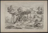 Landscape with figures playing cards and music