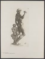 Right profile view of young male nude with cup Plate 53 from Signorum veterum icones, 100 plates plus  title-page, of etchings after classical sculpture, dedicated to  Johannes Wtenbogaard and Constantijn Huygens