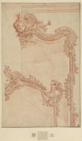 Two alternative designs for a mirror with mascarons