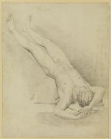 Male nude lying on his back