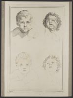 Two Studies of a baby's head, shaded and unshaded