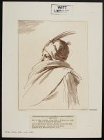 Study of a man wearing a cap with a feather