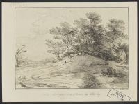 Landscape with houses and sheep
