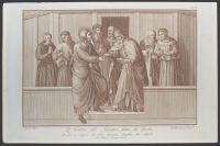 Judas selling Jesus to the Priests