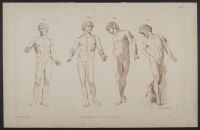 Fig. 1 Statue of Meleager; Fig. 2 Statue of Mercury; Fig. 3 and  4 A Faun looking over his shoulder at a leopard, by Cleomenes.