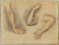 Three studies of the arms of a woman