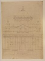 Preparatory design for the south elevation of a domed church, intended for a site in Greenwich Park, on the axis of the Queen's House and the new Royal Hospital