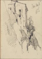 Houses on steep cliff