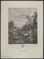 A girl and a boy in a landscape with goats