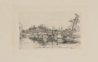 Figures on Bridge (possibly after Rembrandt)