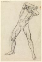 Study of a male nude for 'Faithful until Death' (recto)