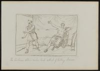 The Cimbrian solider flees, finding himself unable to murder Gaius Marius, who is seated on his bed