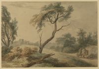 Landscape with two riders