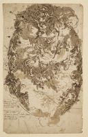 Design for the ceiling of the Painted Hall, Greenwich  Hospital (recto)