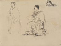 Study of men in togas and of Roman sandal