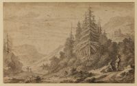 Mountain landscape with figures