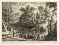 Landscape with farmgirls and cattle
