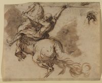Warrior with a lance on a rearing horse