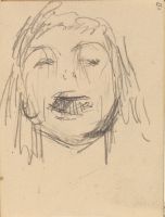 Page of a sketchbook - a singing head