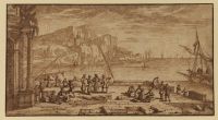 Seaport with figures