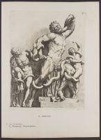 Side view of Laocoon group Plate 17 from Signorum veterum icones, 100 plates plus  title-page, of etchings after classical sculpture, dedicated to  Johannes Wtenbogaard and Constantijn Huygens