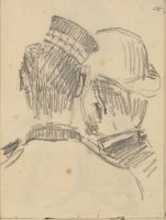 Page of a sketchbook - two men in hats
