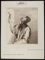 Figure of a man holding a book