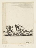 Two Men skinning a horse
