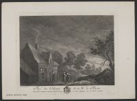 Moonlit landscape with figures by a building (Eighth view of Flanders)