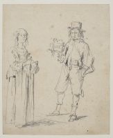 Man and woman in contemporary dress (recto)