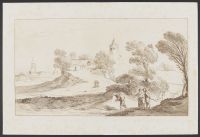 Landscape with figures and castle