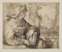 Sibyl seated among classical ruins