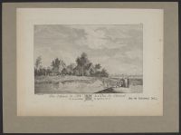 Landscape with two men hauling nets from a river