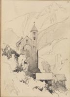 Church and houses, Sion (recto)