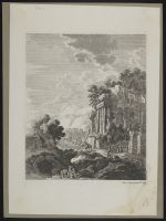 Landscape with figures and classical ruins