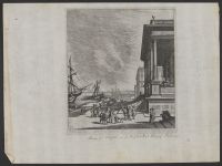 Ships in harbour and a Palazzo, Naples (?)