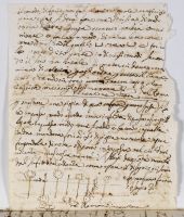 Carapecchia's Pratica delle machine de'Teatri. Text and two sketches of theatrical equipment described by Carapecchia as a  ferro che bilica and equipment for water sprinkling on an  audience described as aspergi pel aqua (recto)