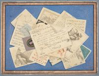 Trompe-l'oeil of prints and documents