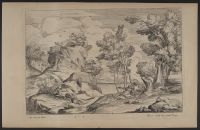 Landscape with a man lying under a tree