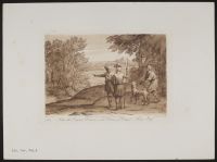 Landscape with men with spears and dogs hunting a stag